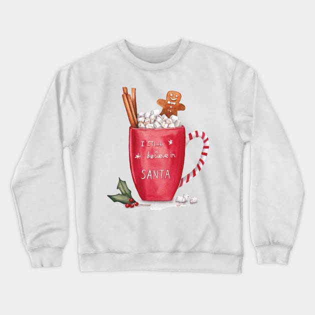 Hot chocolate Christmas cup Crewneck Sweatshirt by InnaPatiutko